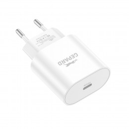 GSM1046 . Φορτιστής USB-C 20W με λειτουργία Power Delivery EU39 Gepard λευκός