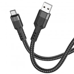 Καλώδιο Σύνδεσης Hoco U110 USB σε USB-C Braided 3A Μαύρο 1.2m Υψηλής Αντοχής