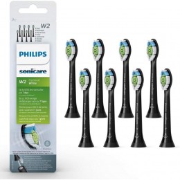 Philips Sonicare W2 Optimal White Standard Ανταλλακτικές Κεφαλές για Ηλεκτρική Οδοντόβουρτσα Black 8τμχ (HX6068/13) (PHIHX6068-13)