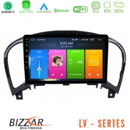 Bizzar lv Series Nissan Juke 4core Android 13 2+32gb Navigation Multimedia Tablet 9 u-lv-Ns0755