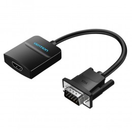 VENTION VGA to HDMI Converter with Female Micro USB and Audio Port 0.15M Black (ACNBB) (VENACNBB)