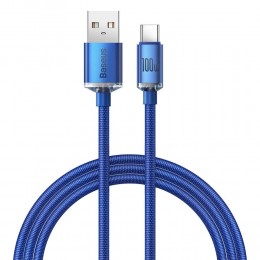 Baseus Crystal Shine Braided USB 2.0 Cable USB-C male - USB-A male Μπλε 1.2m  (CAJY000403) (BASCAJY000403)