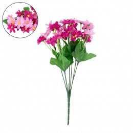 GloboStar® 78206 Τεχνητό Φυτό Μπουκέτο Διακοσμητικών Λουλουδιών με 7 Φούξια Μαργαρίτες M20 x Υ35 x Π20cm