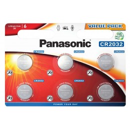 PANASONIC μπαταρία λιθίου, CR2032, 3V, 6τμχ