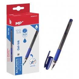 MP στυλό διαρκείας gel PE164A-S, 0.5mm, μπλε, 12τμχ