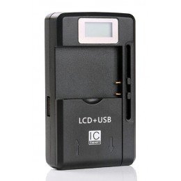POWERTECH φορτιστής μπαταρίας κινητών QC64 με οθόνη, USB, μαύρος