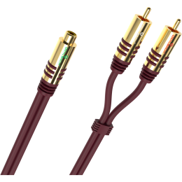 Oehlbach NF Y-Sub AD Y-Adaptor cinch socket to 2x cinch plug 20 cm Bordeaux 27411