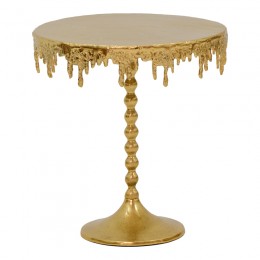 Βοηθητικό τραπέζι Fropio Inart χρυσό μέταλλο Φ40x44εκ