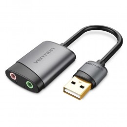 VENTION USB External Sound Card 0.15M Gray Metal Type (CDKHB) (VENCDKHB)