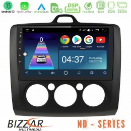 Bizzar nd Series 8core Android13 2+32gb Ford Focus Manual ac Navigation Multimedia Tablet 9 (Μαύρο Χρώμα) u-nd-Fd0041mb