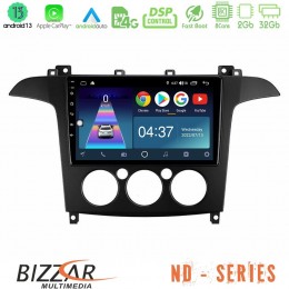 Bizzar nd Series 8core Android13 2+32gb Ford s-max 2006-2008 (Manual A/c) Navigation Multimedia Tablet 9 u-nd-Fd408