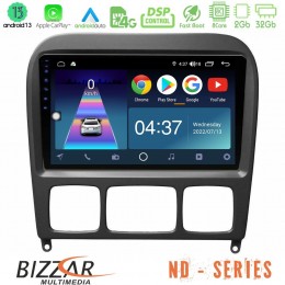Bizzar nd Series 8core Android13 2+32gb Mercedes s Class 1999-2004 (W220) Navigation Multimedia Tablet 9 u-nd-Mb0765b