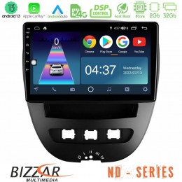 Bizzar nd Series 8core Android13 2+32gb Toyota Aygo/citroen C1/peugeot 107 Navigation Multimedia Tablet 10 u-nd-Ty0866