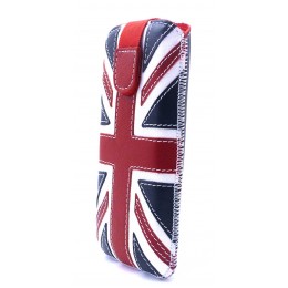 Θήκη Protect Ancus UK Flag για Apple iPhone SE/5/5S/5C Δέρμα Navy με Λευκή Ραφή