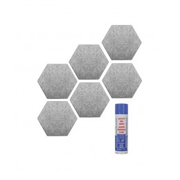 Audiodesigner PET Hexagon Grey Ηχοαπορροφητικά Πάνελ 20 cm με Βενζινόκολλα (Σετ) 25827