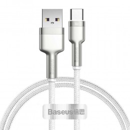 Baseus Cafule Series Braided USB 2.0 Cable USB-C male - USB-A male Λευκό 1m  (CAKF000102) (BASCAKF000102)