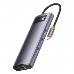 Baseus Hub 7in1 Metal Gleam Series, USB-C to 3x USB 3.0 + 2x HDMI + USB-C PD + Ethernet RJ45 (WKWG040113) (BASWKWG040113)