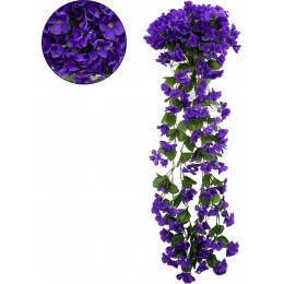 GloboStar® 09062 Τεχνητό Φυτό Διακοσμητικό Μπουκέτο Λουλούδια Φλόξ Μωβ Διαστάσεων M30cm x Υ80cm Π30cm με 4 X Κρεμαστά Κλαδιά