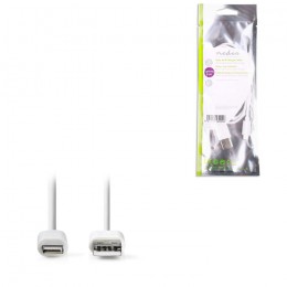 NEDIS CCGP39300WT10 Sync and Charge Cable, Apple Lightning 8-pin Male - USB A Ma