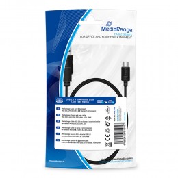 Καλώδιο MediaRange Charge and sync, USB 2.0 to mini USB 2.0 B plug, 1.0m, black (MRCS187)