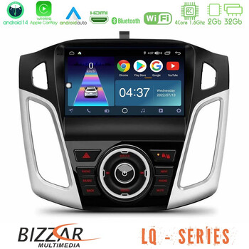 Bizzar lq Series 4core Android14 2+32gb Ford Focus 2012-2018 Navigation Multimedia Tablet 9" με Carplay & Android Auto u-lq-Fd0845