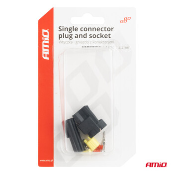 04345/AM ΦΙΣΑ ΣΥΝΔΕΣΗΣ ΜΕ ΥΠΟΔΟΧΗ 1 PIN Φ2,2mm ΑΔΙΑΒΡΟΧΗ AMIO - 1 τεμ.