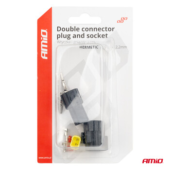 04346/AM ΦΙΣΑ ΣΥΝΔΕΣΗΣ ΜΕ ΥΠΟΔΟΧΗ 2 PIN Φ2,2mm ΑΔΙΑΒΡΟΧΗ AMIO - 1 τεμ.