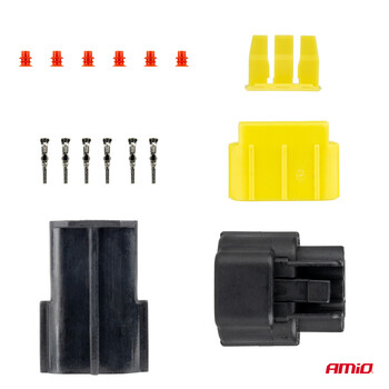 04347/AM ΦΙΣΑ ΣΥΝΔΕΣΗΣ ΜΕ ΥΠΟΔΟΧΗ 3 PIN Φ2,2mm ΑΔΙΑΒΡΟΧΗ AMIO - 1 τεμ.