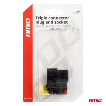 04347/AM ΦΙΣΑ ΣΥΝΔΕΣΗΣ ΜΕ ΥΠΟΔΟΧΗ 3 PIN Φ2,2mm ΑΔΙΑΒΡΟΧΗ AMIO - 1 τεμ.