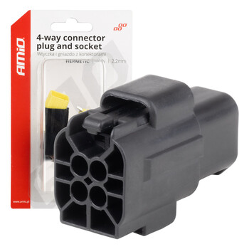 04348/AM ΦΙΣΑ ΣΥΝΔΕΣΗΣ ΜΕ ΥΠΟΔΟΧΗ 4 PIN Φ2,2mm ΑΔΙΑΒΡΟΧΗ AMIO - 1 τεμ.