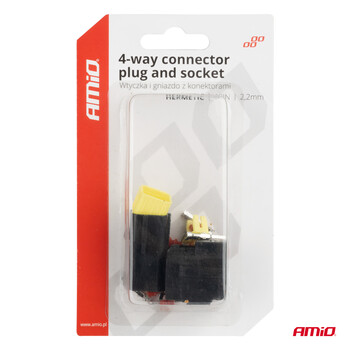 04348/AM ΦΙΣΑ ΣΥΝΔΕΣΗΣ ΜΕ ΥΠΟΔΟΧΗ 4 PIN Φ2,2mm ΑΔΙΑΒΡΟΧΗ AMIO - 1 τεμ.