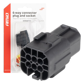 04349/AM ΦΙΣΑ ΣΥΝΔΕΣΗΣ ΜΕ ΥΠΟΔΟΧΗ 6 PIN Φ2,2mm ΑΔΙΑΒΡΟΧΗ AMIO - 1 τεμ.