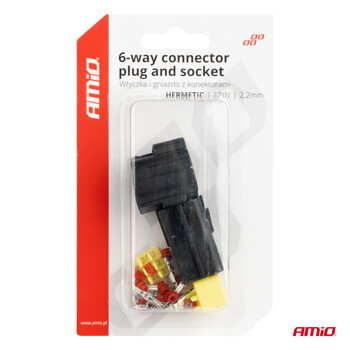 04349/AM ΦΙΣΑ ΣΥΝΔΕΣΗΣ ΜΕ ΥΠΟΔΟΧΗ 6 PIN Φ2,2mm ΑΔΙΑΒΡΟΧΗ AMIO - 1 τεμ.