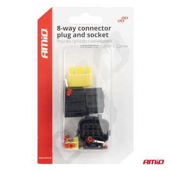 04350/AM ΦΙΣΑ ΣΥΝΔΕΣΗΣ ΜΕ ΥΠΟΔΟΧΗ 8 PIN Φ2,2mm ΑΔΙΑΒΡΟΧΗ AMIO - 1 τεμ.