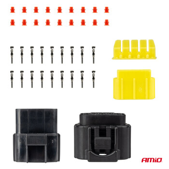 04351/AM ΦΙΣΑ ΣΥΝΔΕΣΗΣ ΜΕ ΥΠΟΔΟΧΗ 10 PIN Φ2,2mm ΑΔΙΑΒΡΟΧΗ AMIO - 1 τεμ.