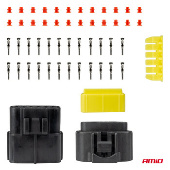 04352/AM ΦΙΣΑ ΣΥΝΔΕΣΗΣ ΜΕ ΥΠΟΔΟΧΗ 12 PIN Φ2,2mm ΑΔΙΑΒΡΟΧΗ AMIO - 1 τεμ.