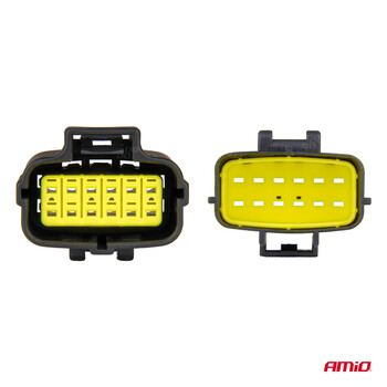 04352/AM ΦΙΣΑ ΣΥΝΔΕΣΗΣ ΜΕ ΥΠΟΔΟΧΗ 12 PIN Φ2,2mm ΑΔΙΑΒΡΟΧΗ AMIO - 1 τεμ.