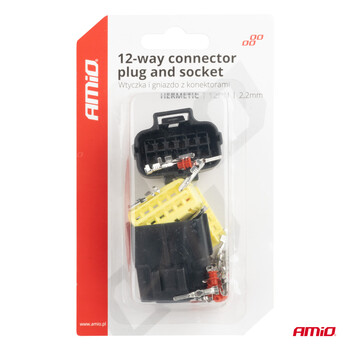04352/AM ΦΙΣΑ ΣΥΝΔΕΣΗΣ ΜΕ ΥΠΟΔΟΧΗ 12 PIN Φ2,2mm ΑΔΙΑΒΡΟΧΗ AMIO - 1 τεμ.
