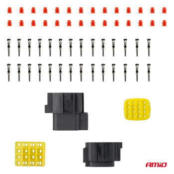 04353/AM ΦΙΣΑ ΣΥΝΔΕΣΗΣ ΜΕ ΥΠΟΔΟΧΗ 16 PIN Φ2,2mm ΑΔΙΑΒΡΟΧΗ AMIO - 1 τεμ.