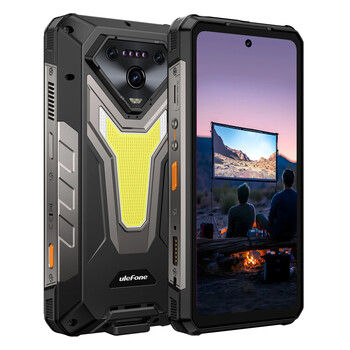 ULEFONE smartphone Armor 34 Pro με βιντεοπροβολέα, 6.95", 5G, 16/512GB, 25500mAh, IP68/IP69K/MIL-STD-810H, μαύρο