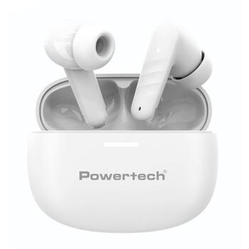 POWERTECH earphones με θήκη φόρτισης PT-1432, True Wireless, 35/300mAh, μαύρα