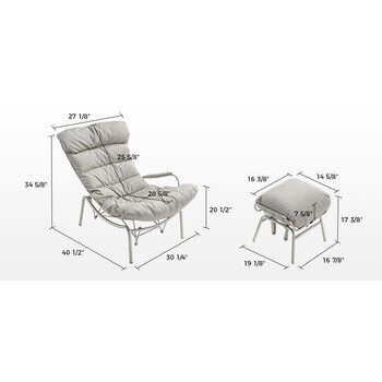 Κουνιστή Πολυθρόνα Liam με Πουφ - Eureka Ergonomic® ERK-LS02-GY