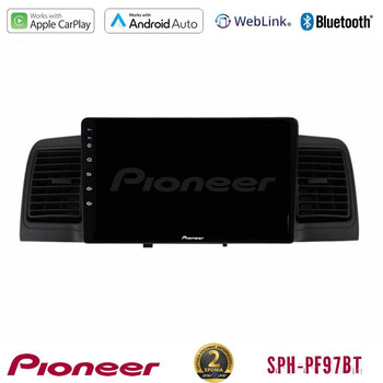Pioneer sph-Pf97bt Series    Toyota Corolla 2002-2006 Multimedia Station 9" (Tablet Style) με Carplay & Android Auto u-sph-Ty0254bl