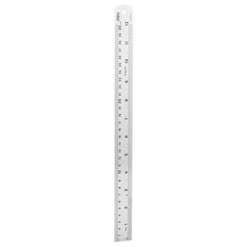 DELI μεταλλικός χάρακας DL8030Y, ανοξείδωτο ατσάλι, 12"/30cm, ασημί