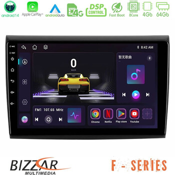 Bizzar f Series 8core Android14 4+64gb  Fiat Bravo Navigation Multimedia Tablet 9" με Carplay & Android Auto u-f-Ft724