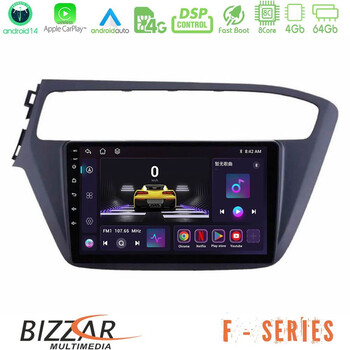 Bizzar f Series 8core Android14 4+64gb  Hyundai i20 2018-2020 Navigation Multimedia Tablet 9" με Carplay & Android Auto u-f-Hy1961