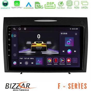 Bizzar f Series 8core Android14 4+64gb  Mercedes slk Class Navigation Multimedia Tablet 9" με Carplay & Android Auto u-f-Mb0804