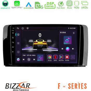 Bizzar f Series 8core Android14 4+64gb  Mercedes r Class Navigation Multimedia Tablet 9" με Carplay & Android Auto u-f-Mb0781