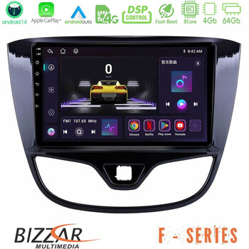 Bizzar f Series 8core Android14 4+64gb  Opel Karl 2017-2019 Navigation Multimedia Tablet 9" με Carplay & Android Auto u-f-Op1060