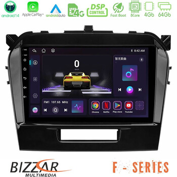 Bizzar f Series 8core Android14 4+64gb  Suzuki Vitara 2015-2021 Navigation Multimedia Tablet 9" με Carplay & Android Auto u-f-Sz0162